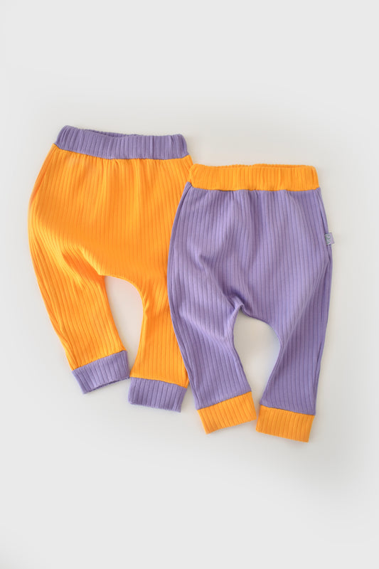 BabyCosy Retro Set 2 Pantaloni Giallo & Viola