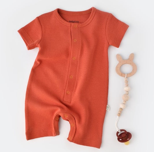 BabyCosy Waffle Romper Cinnamon