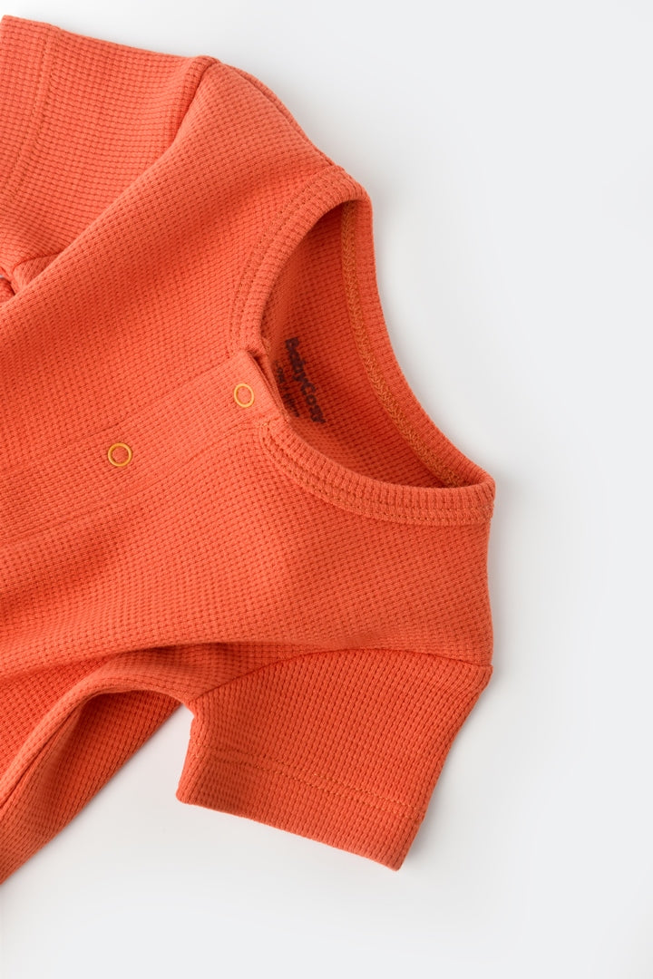 BabyCosy Waffle Romper Cinnamon