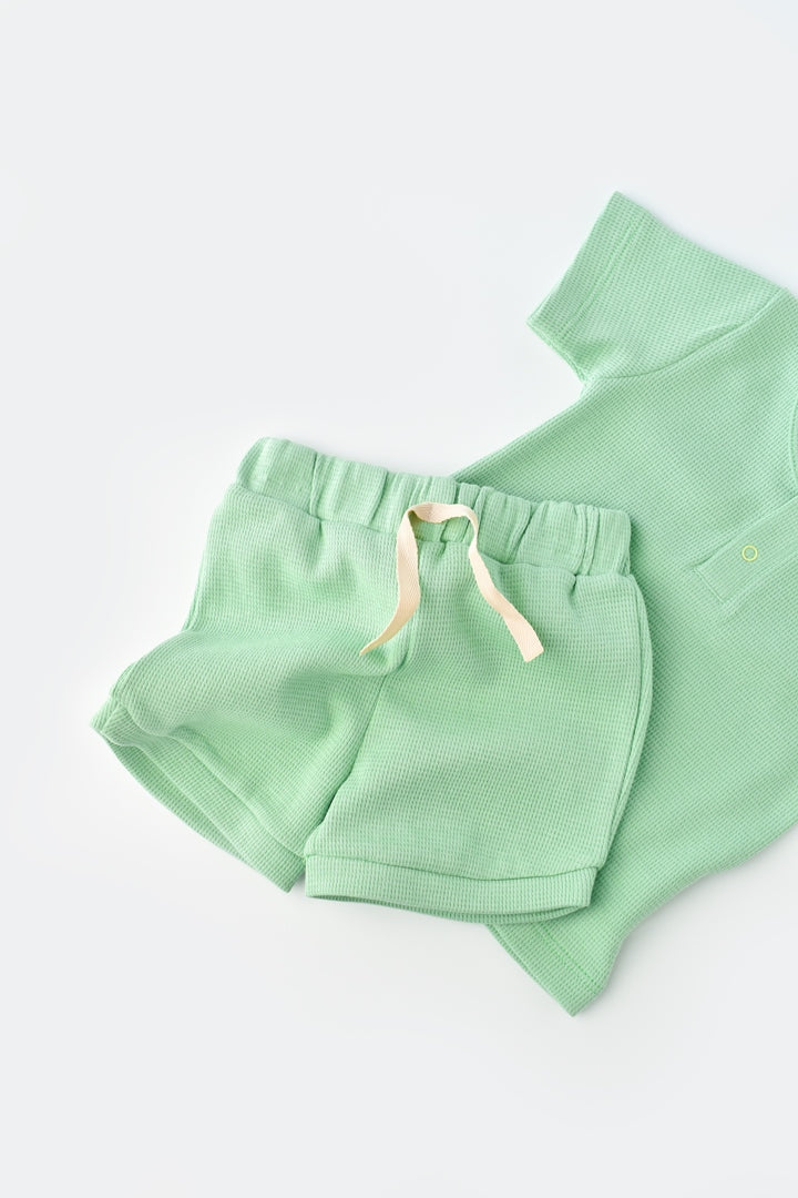 BabyCosy Waffle Maglietta & Pantaloncini Mint