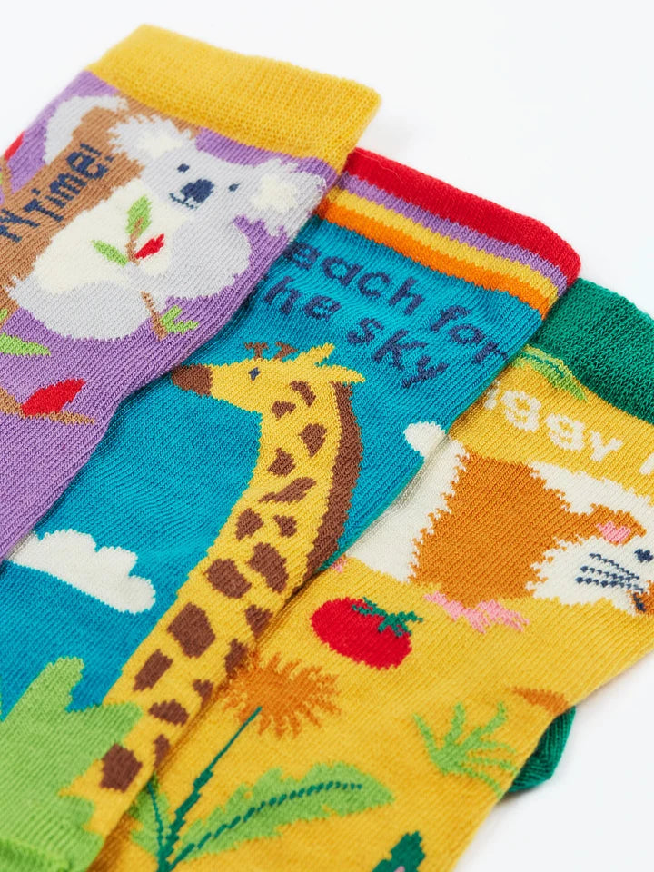 Set 3 Calzini Animal Pals in cotone biologico | Frugi
