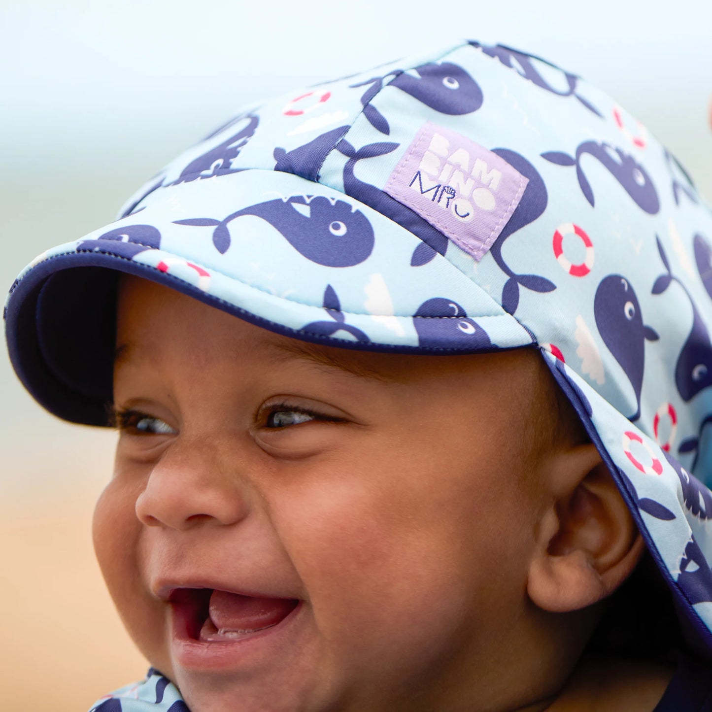 Cappellino da mare reversibile Blue Whale | Bambino Mio