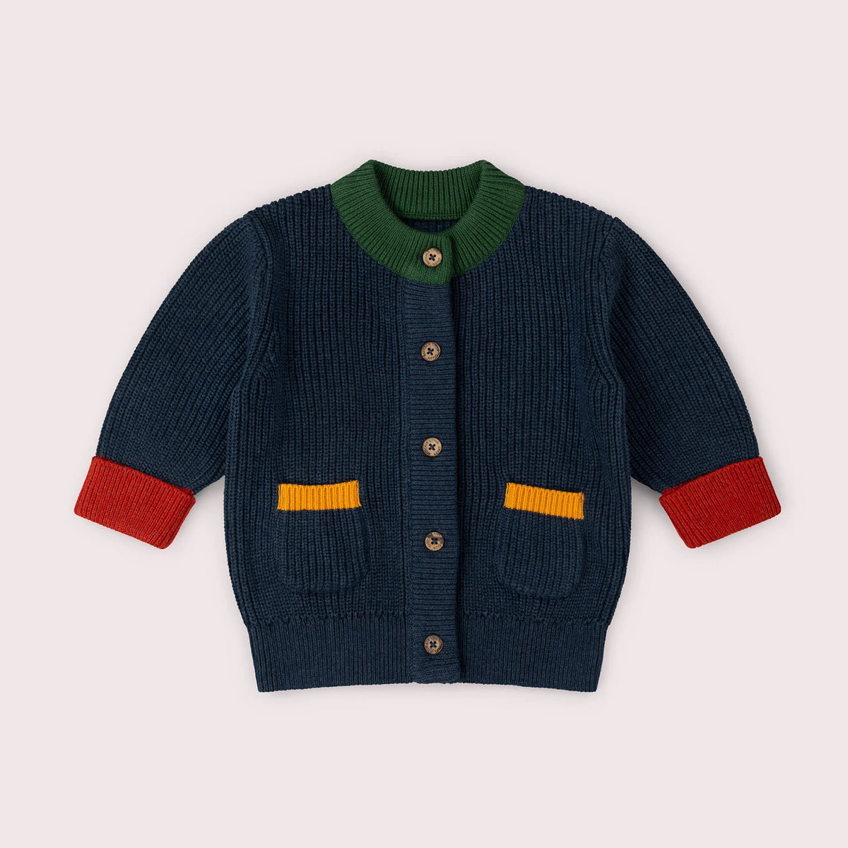 Cardigan a Maglia Grossa Blu | Little Green Radicals