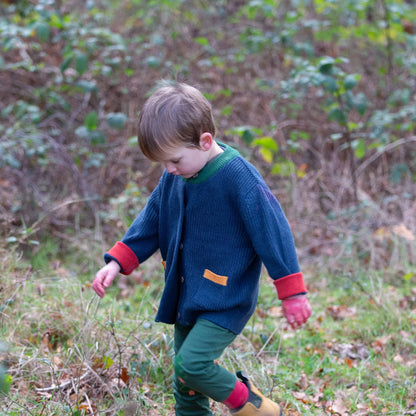 Cardigan a Maglia Grossa Blu | Little Green Radicals