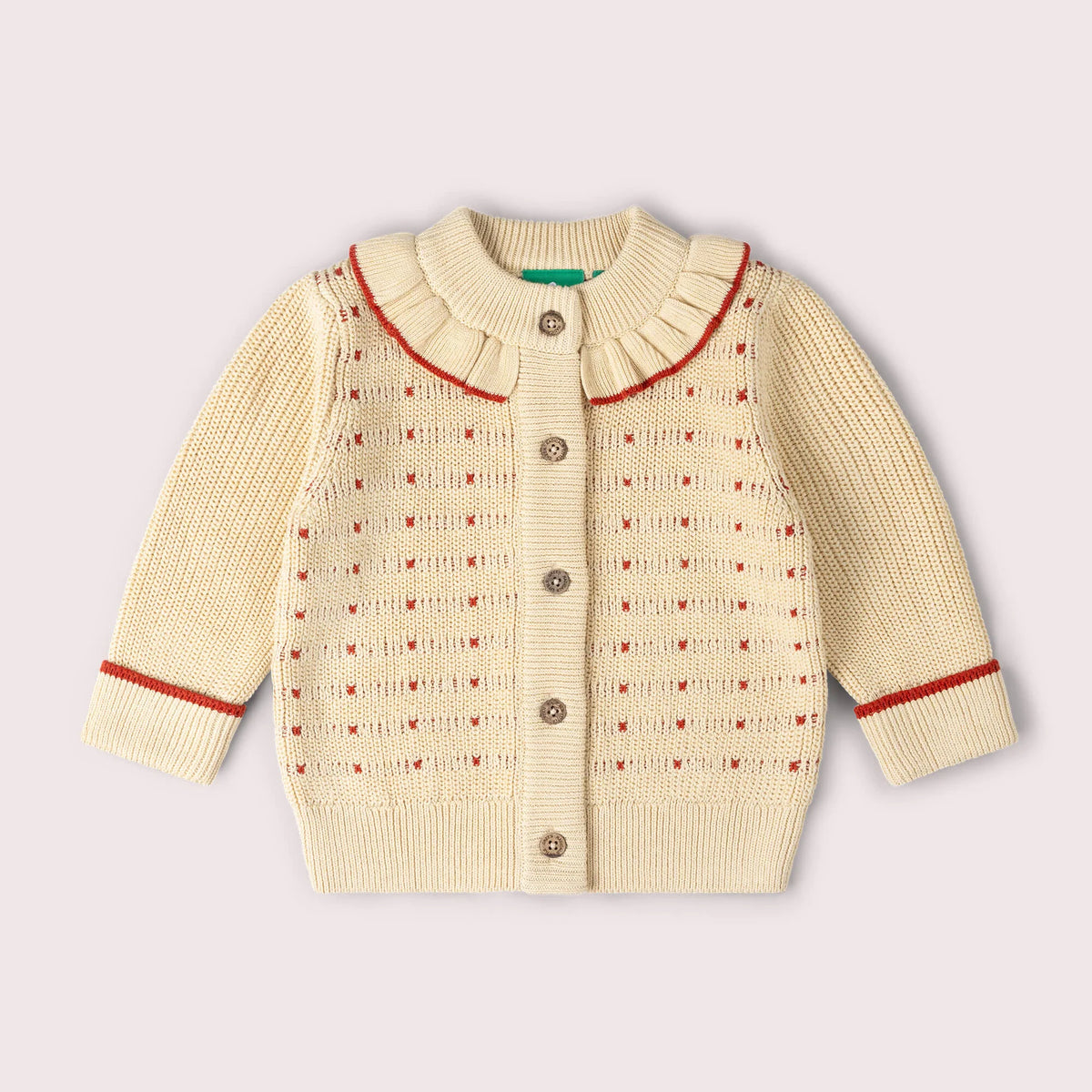 Cardigan a Maglia Grossa Crema | Little Green Radicals