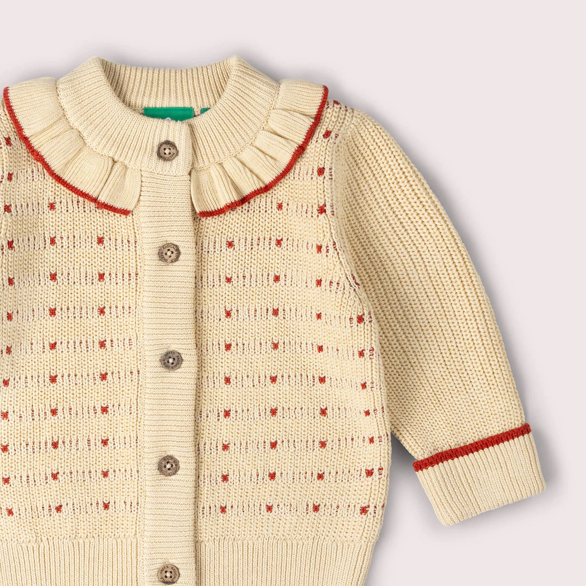 Cardigan a Maglia Grossa Crema | Little Green Radicals
