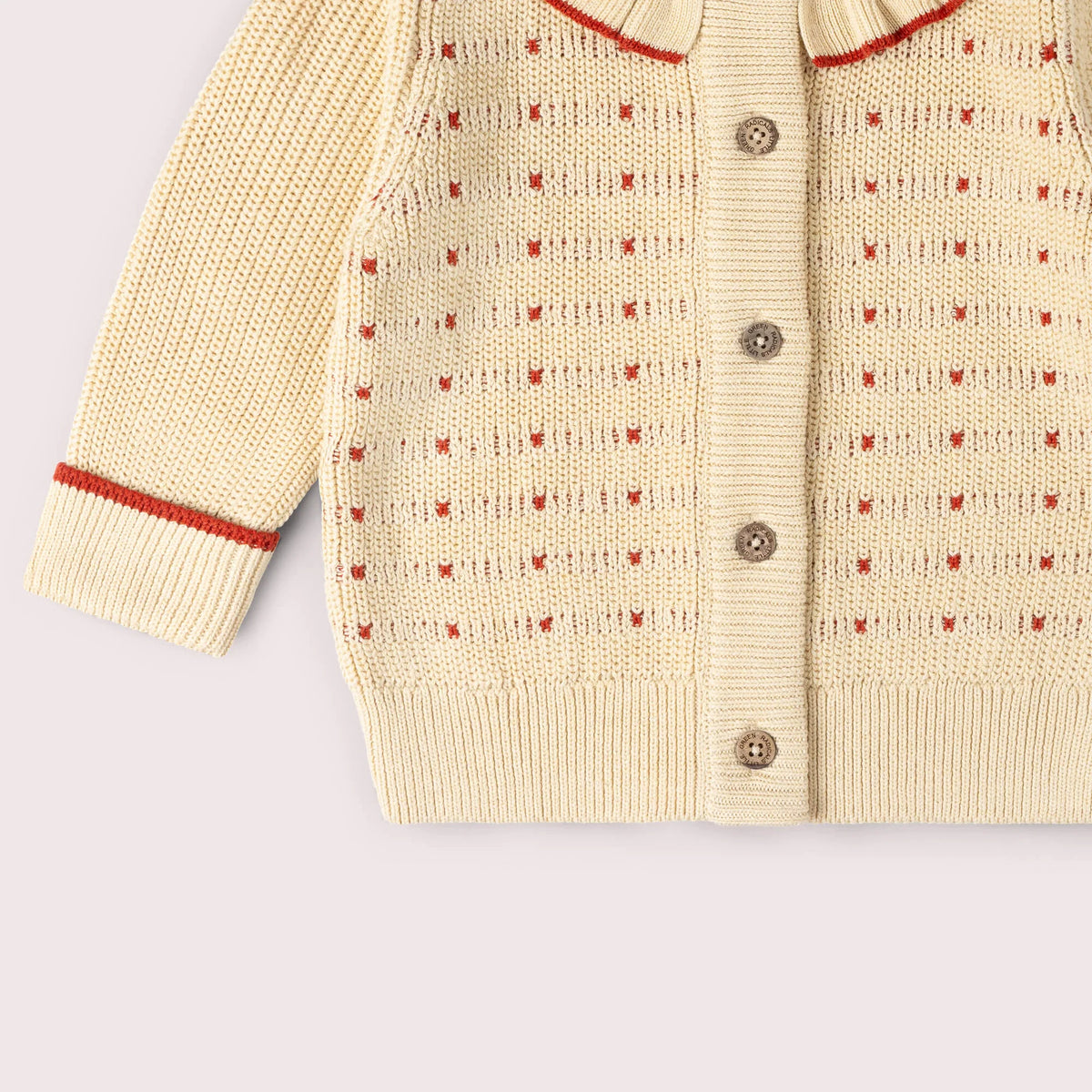 Cardigan a Maglia Grossa Crema | Little Green Radicals