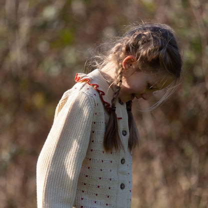 Cardigan a Maglia Grossa Crema | Little Green Radicals