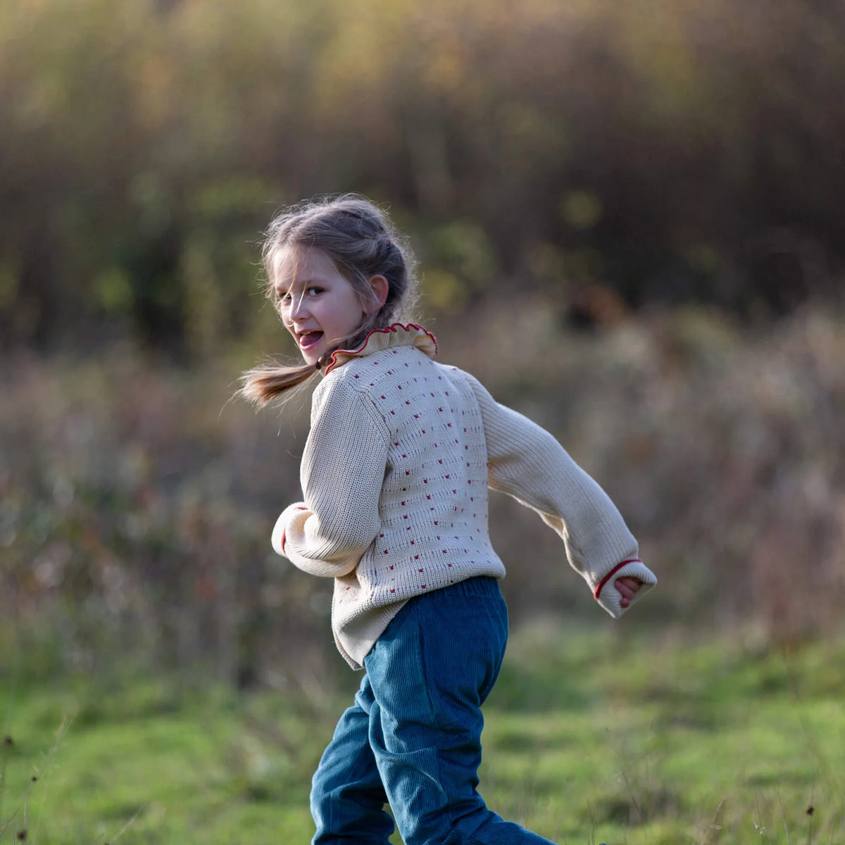 Cardigan a Maglia Grossa Crema | Little Green Radicals