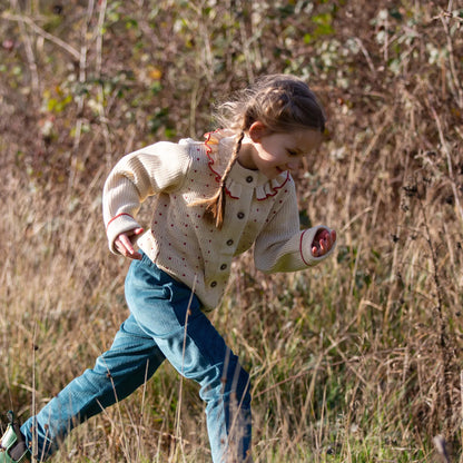 Cardigan a Maglia Grossa Crema | Little Green Radicals