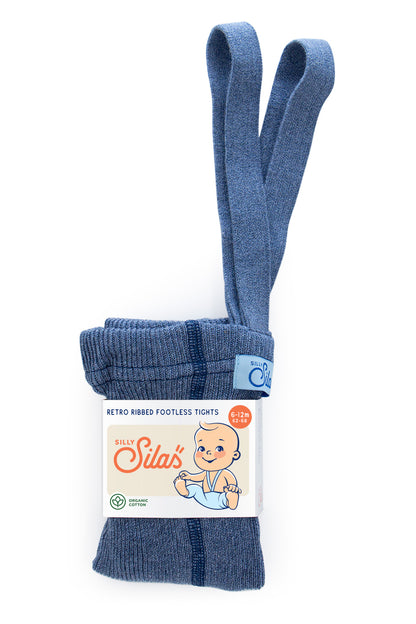 Collant Steel Blue con bretelle | Silly Silas