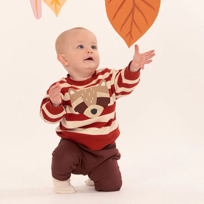 Felpa a righe terracotta Neonato | Sense Organics