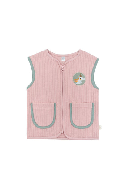 Gilet Trapuntato Salmone Unicorno | MIELA KIDS