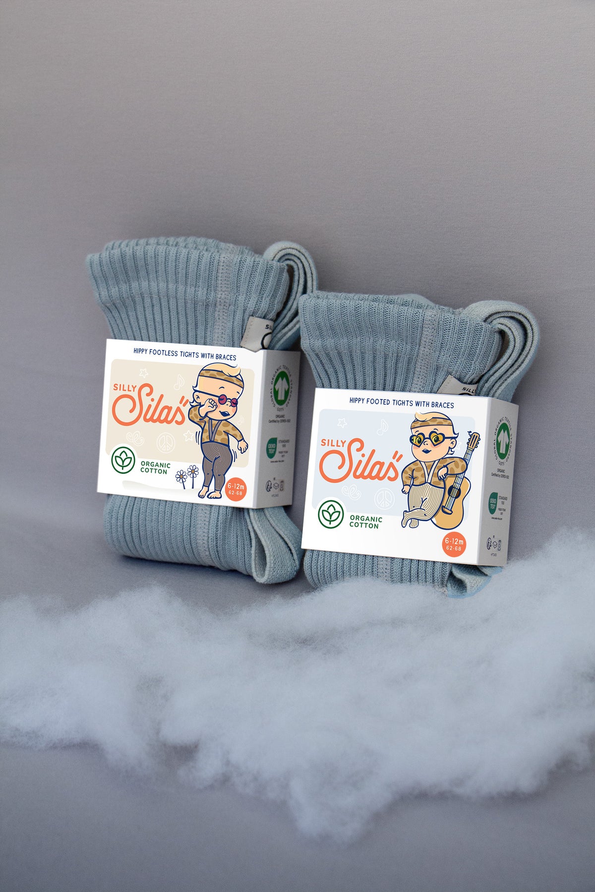 Collant Hippy Misty Blue con bretelle | Silly Silas