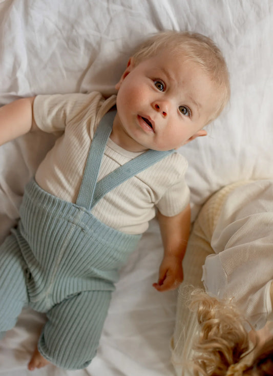 Collant Hippy Misty Blue con bretelle | Silly Silas