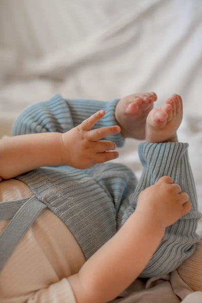 Collant Hippy Misty Blue con bretelle | Silly Silas