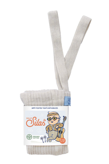 Collant Hippy Cream Blend con piede e bretelle  | Silly Silas