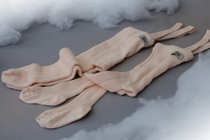 Collant Hippy Silky Peach con piede e bretelle  | Silly Silas