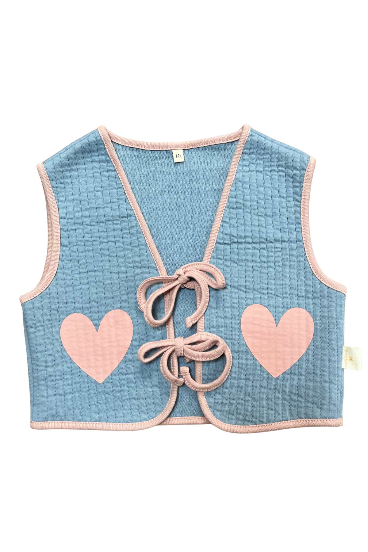 Gilet in cotone trapuntato leggero con fiocchi cuore | MIELA KIDS