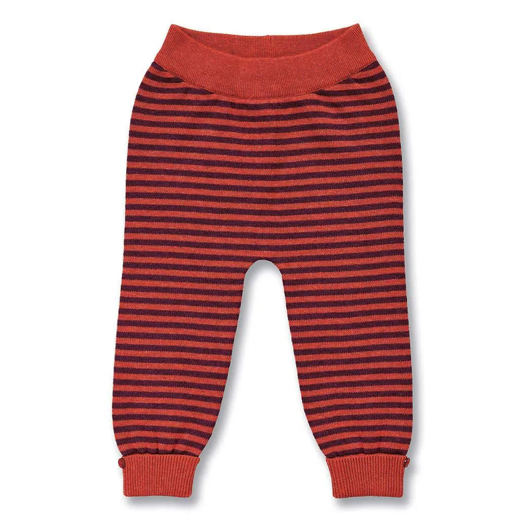 Leggings in Maglia a righe Terracotta | Sense Organics