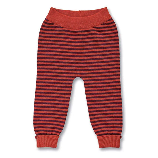 Leggings in Maglia a righe Terracotta | Sense Organics
