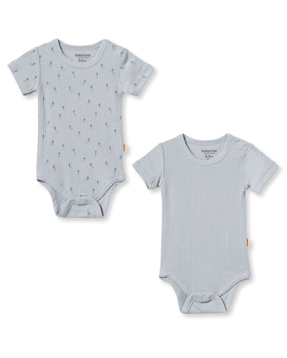 Set 2 body maniche corte modal azzurro | BABYCOSY ORGANIC