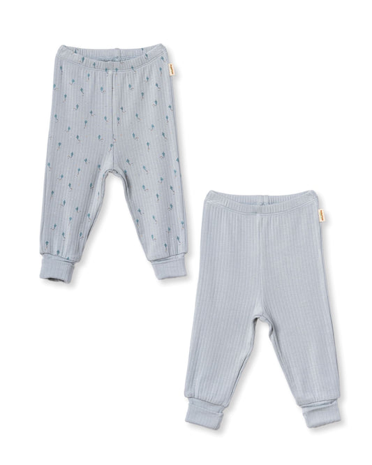 Set 2 pantaloni modal azzurro | BABYCOSY ORGANIC