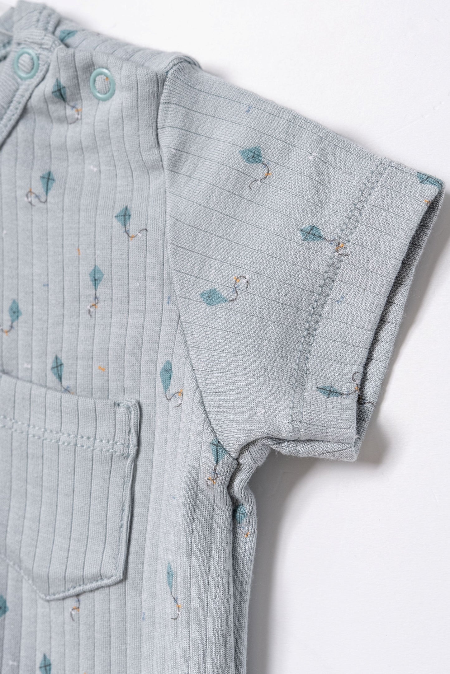 Pigiama corto neonato micromodal azzurro | Babycosy Organic