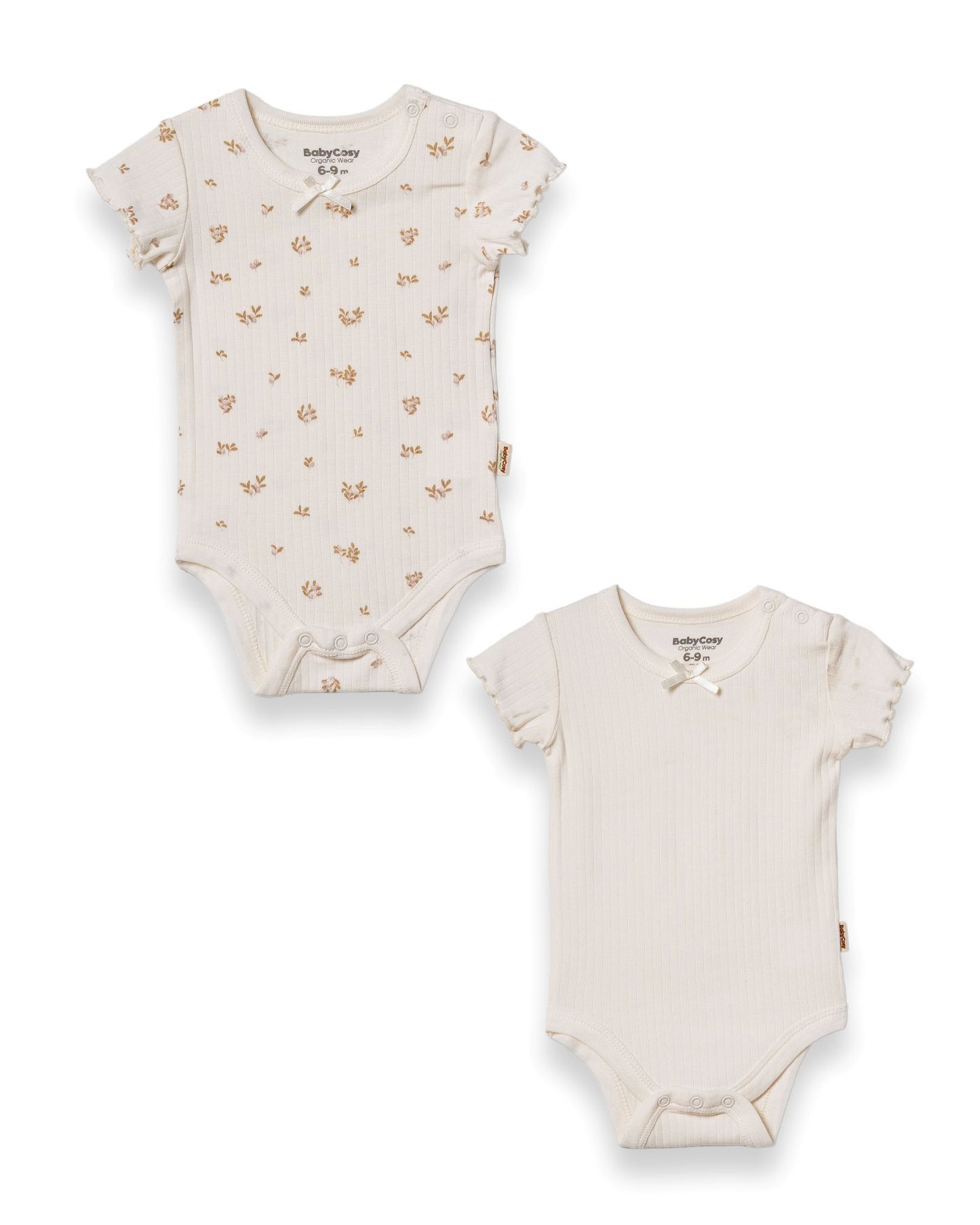 Set 2 body maniche corte modal crema | BABYCOSY ORGANIC