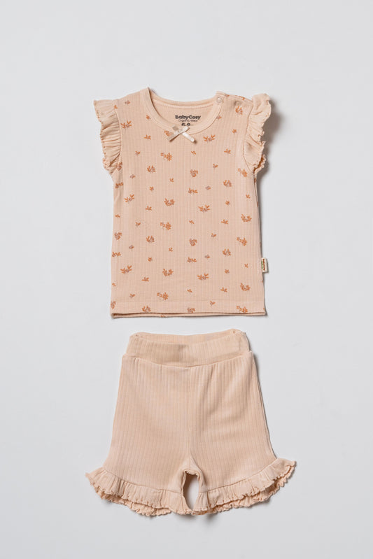 Pigiama corto neonato micromodal rosa | Babycosy Organic