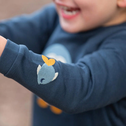 Maglietta Blu Pinguino a maniche lunghe  | Little Green Radicals