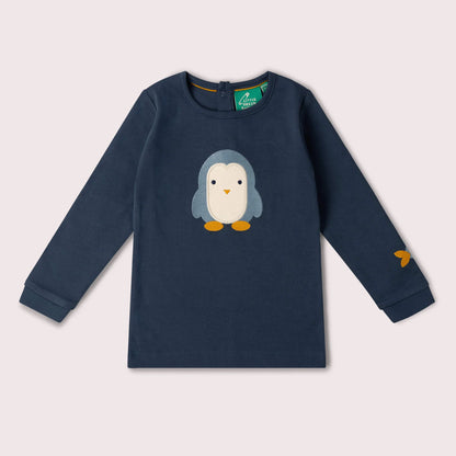 Maglietta Blu Pinguino a maniche lunghe  | Little Green Radicals