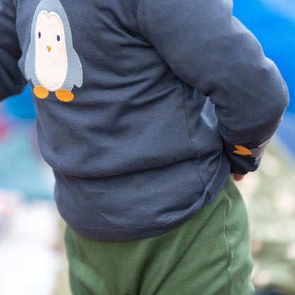 Maglietta Blu Pinguino a maniche lunghe  | Little Green Radicals