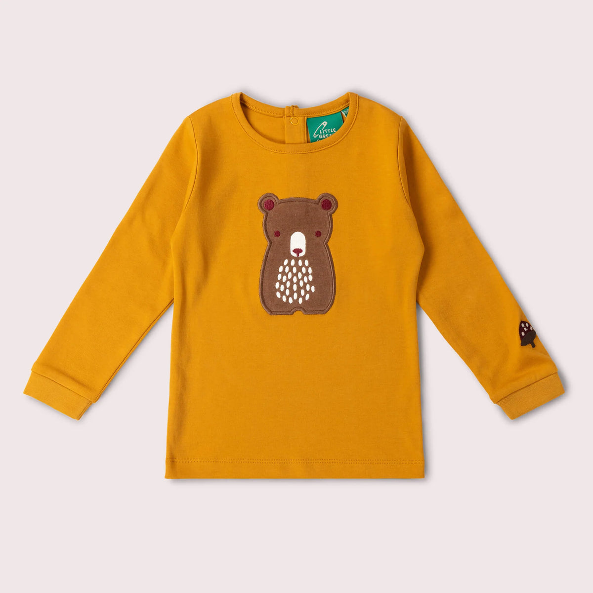 Maglietta Orso Senape a maniche lunghe  | Little Green Radicals