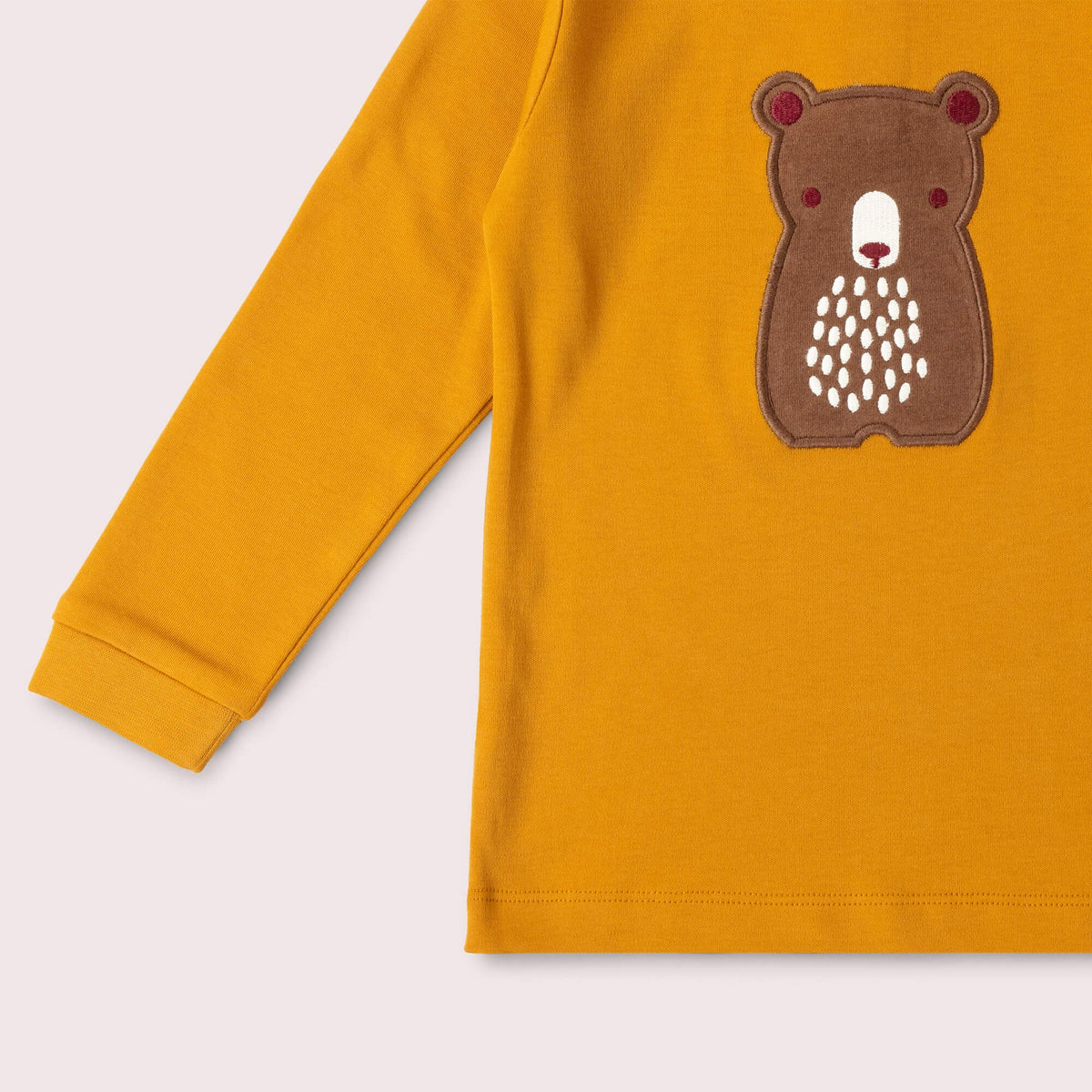 Maglietta Orso Senape a maniche lunghe  | Little Green Radicals