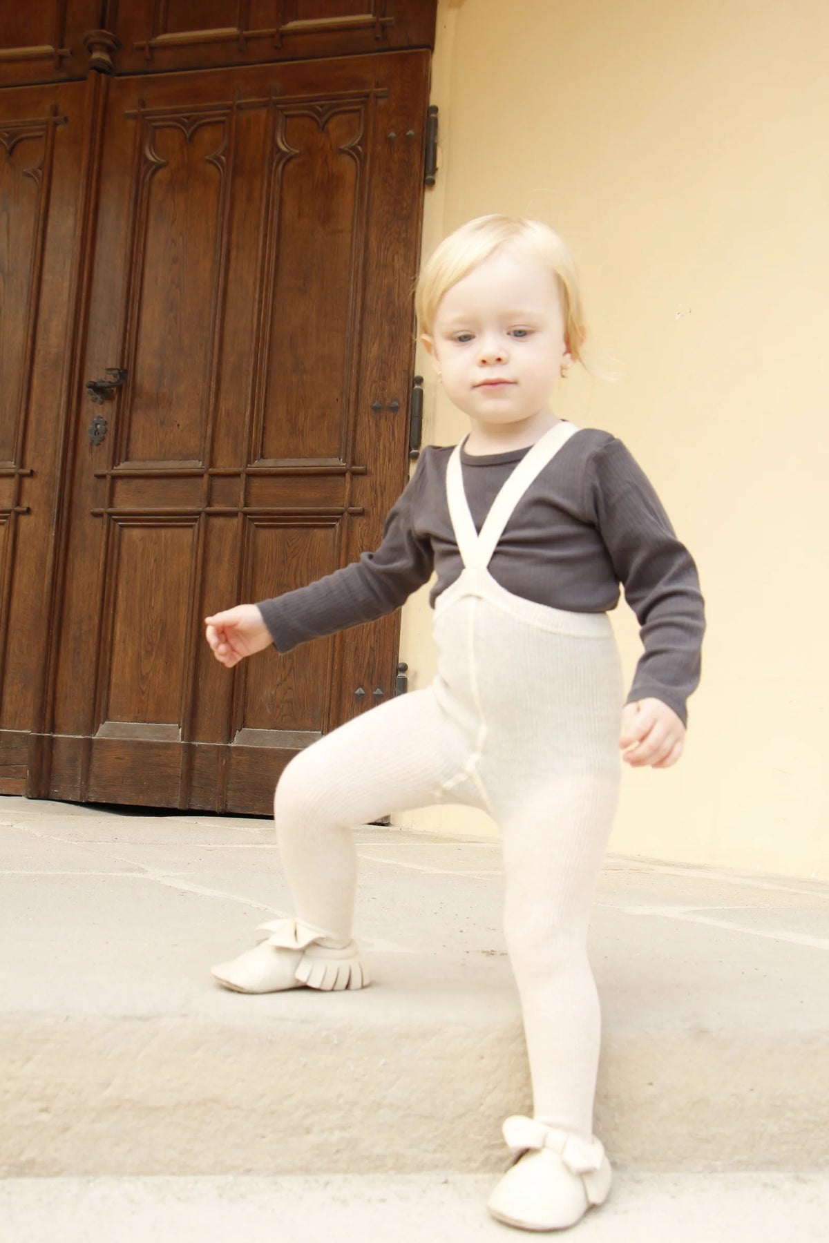 Collant Cream Blend con piede e bretelle | Silly Silas