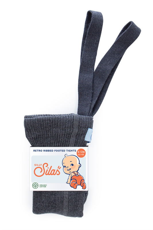 Collant Dark Grey con piede e bretelle | Silly Silas