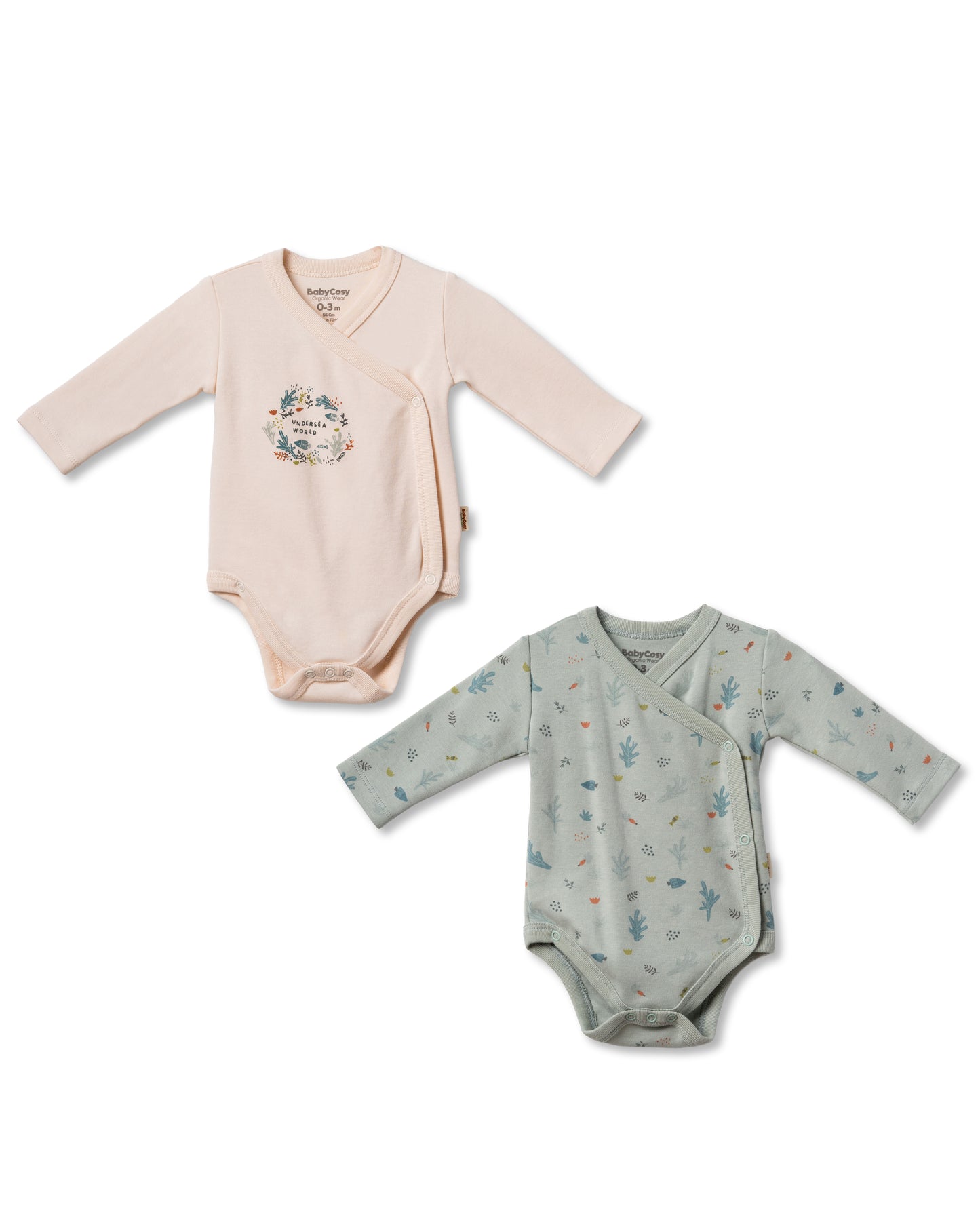 Set 2 body kimono neonato mare | BABYCOSY ORGANIC