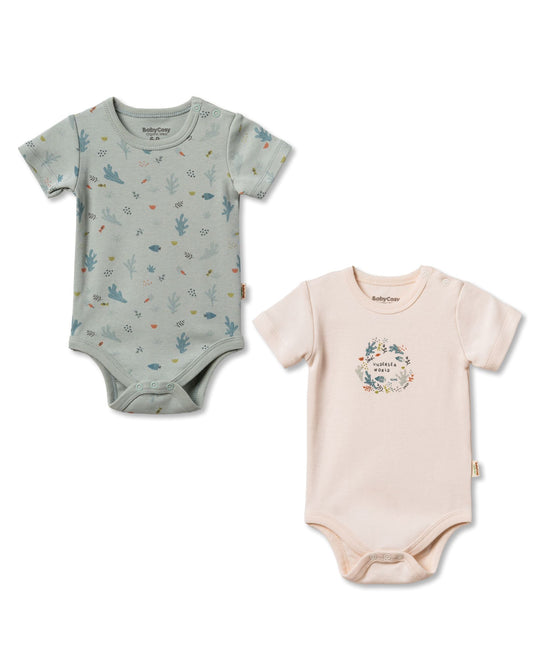 Set 2 body maniche corte mare| BABYCOSY ORGANIC