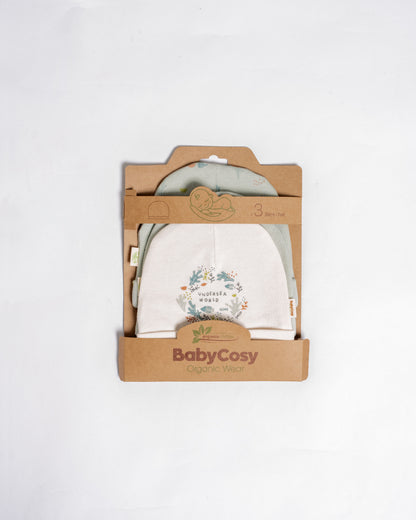 Set 3 cappellini neonato con nodo mare | BABYCOSY ORGANIC