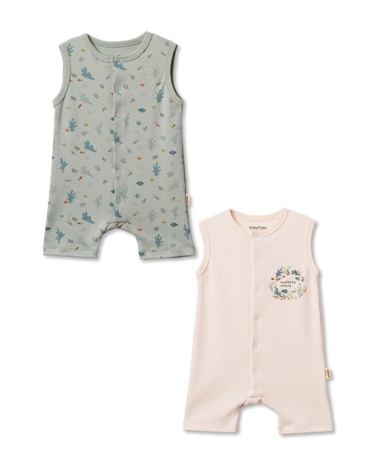 Set 2 tutine senza maniche mare | Babycosy Organic