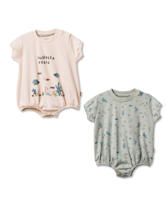 Set 2 pagliaccetti cotone organico mare | Babycosy Organic