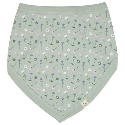 Bavaglino fiori verdi in cotone organico | PIGEON ORGANICS