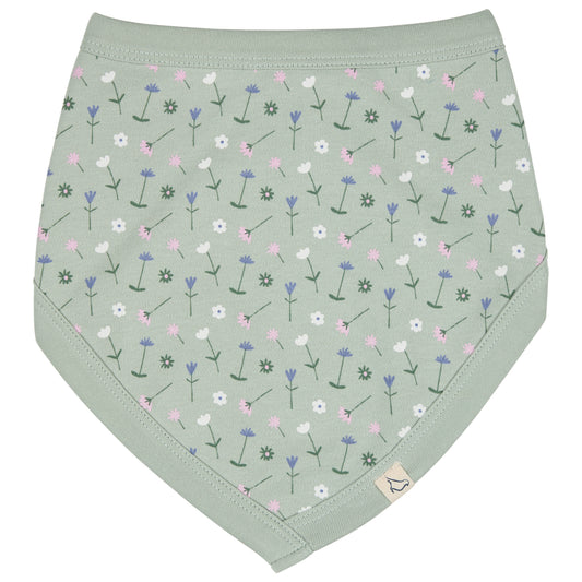 Bavaglino fiori verdi in cotone organico | PIGEON ORGANICS