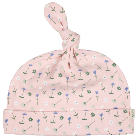 Cappellino con nodo fiori rosa| PIGEON ORGANICS