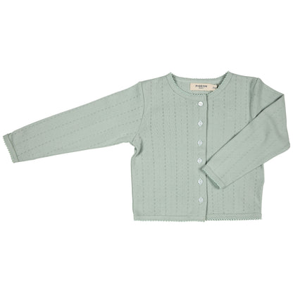 Cardigan pointelle verde acqua | PIGEON ORGANICS