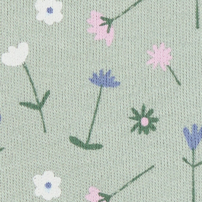 Bavaglino fiori verdi in cotone organico | PIGEON ORGANICS
