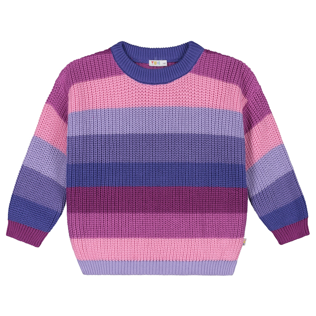 Maglione Chunky a Righe Rosa | Yuki Kidswear