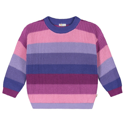 Maglione Chunky a Righe Rosa | Yuki Kidswear