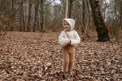 Collant Teddy Light Brown con piede e bretelle  | Silly Silas